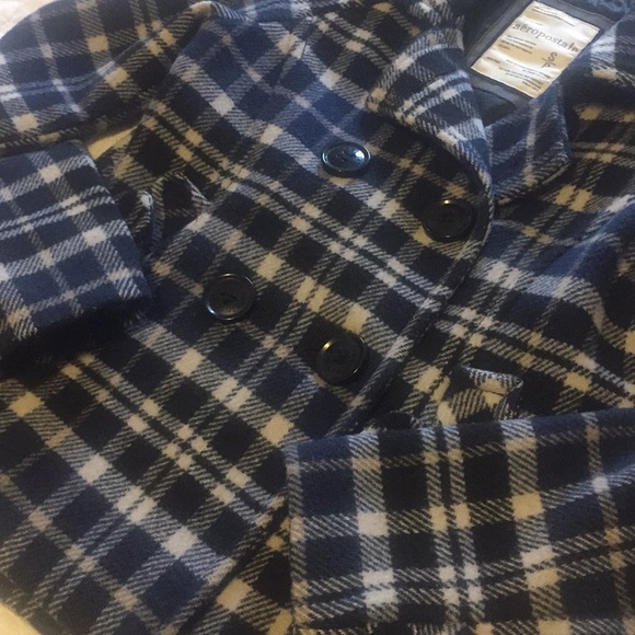 Checkered Plaid Pea Coat - Picture 3 of 6